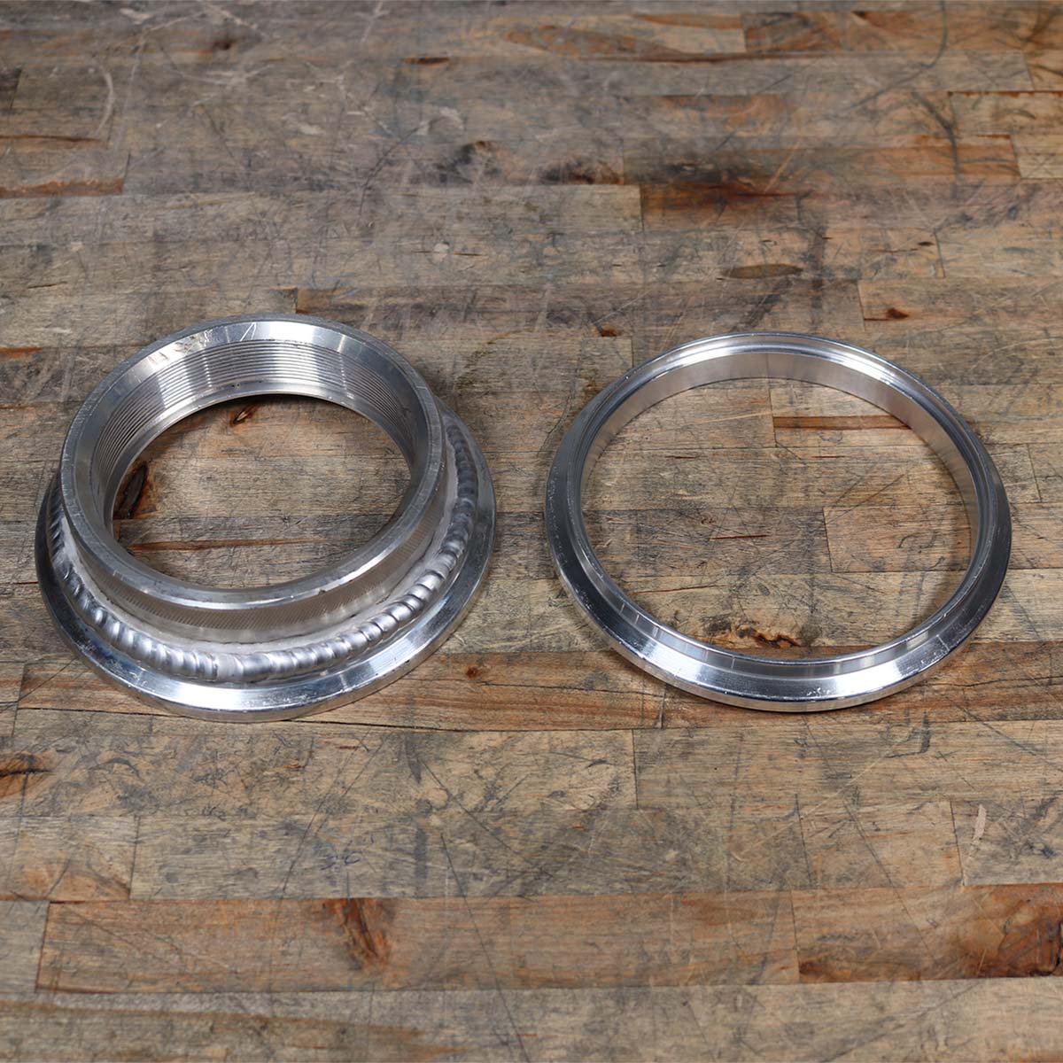 CUSTOM WELDED 5" THREADED DISCHARGE V BAND FLANGE FOR F3-136 PROCHARGER