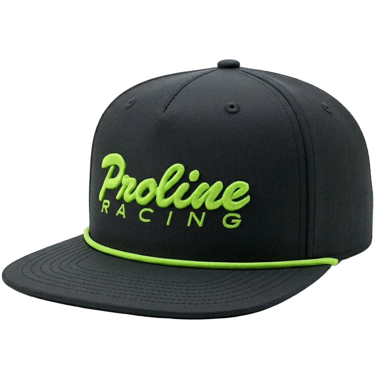 Green baseball cap with mesh back on a white background