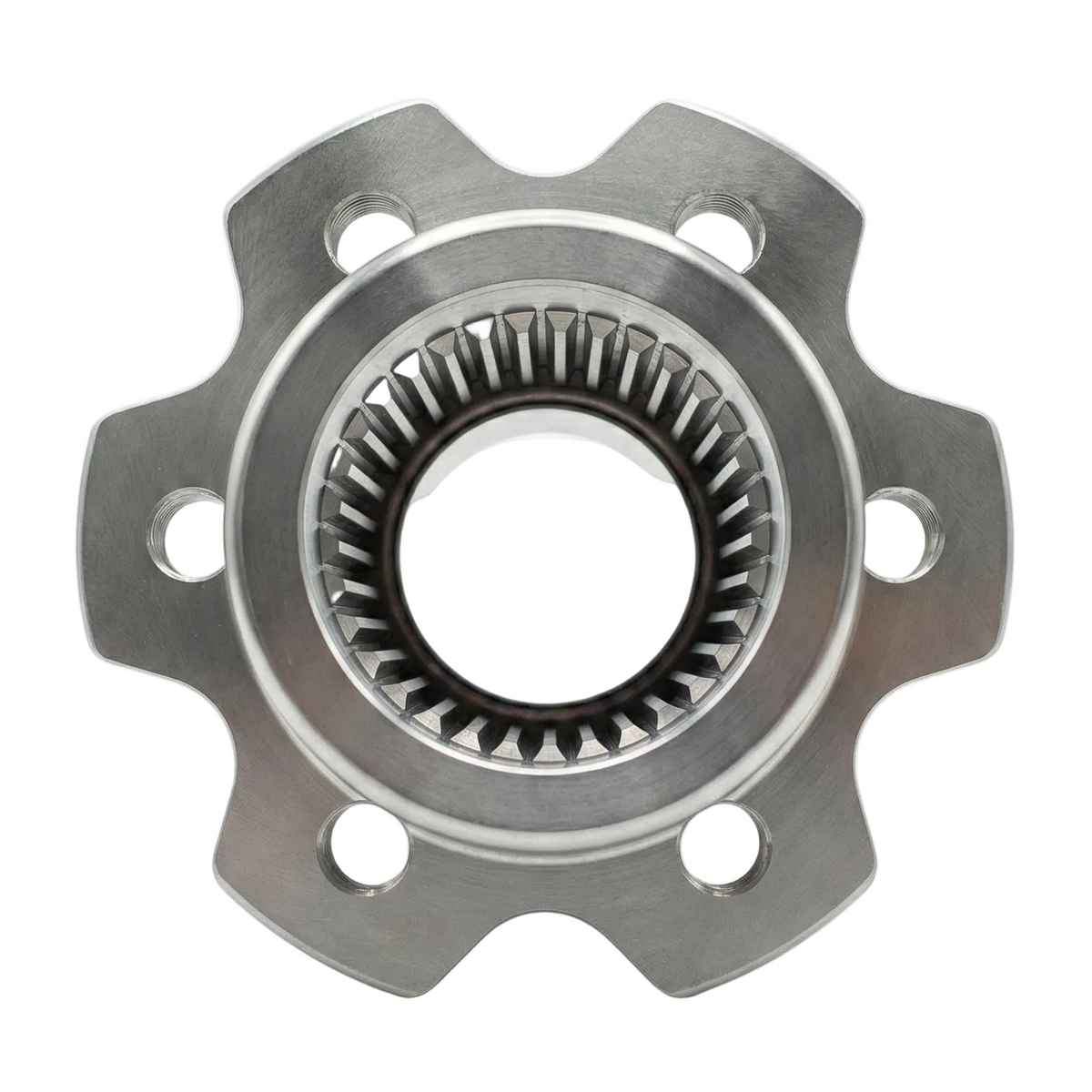 Metal mechanical component on a white background