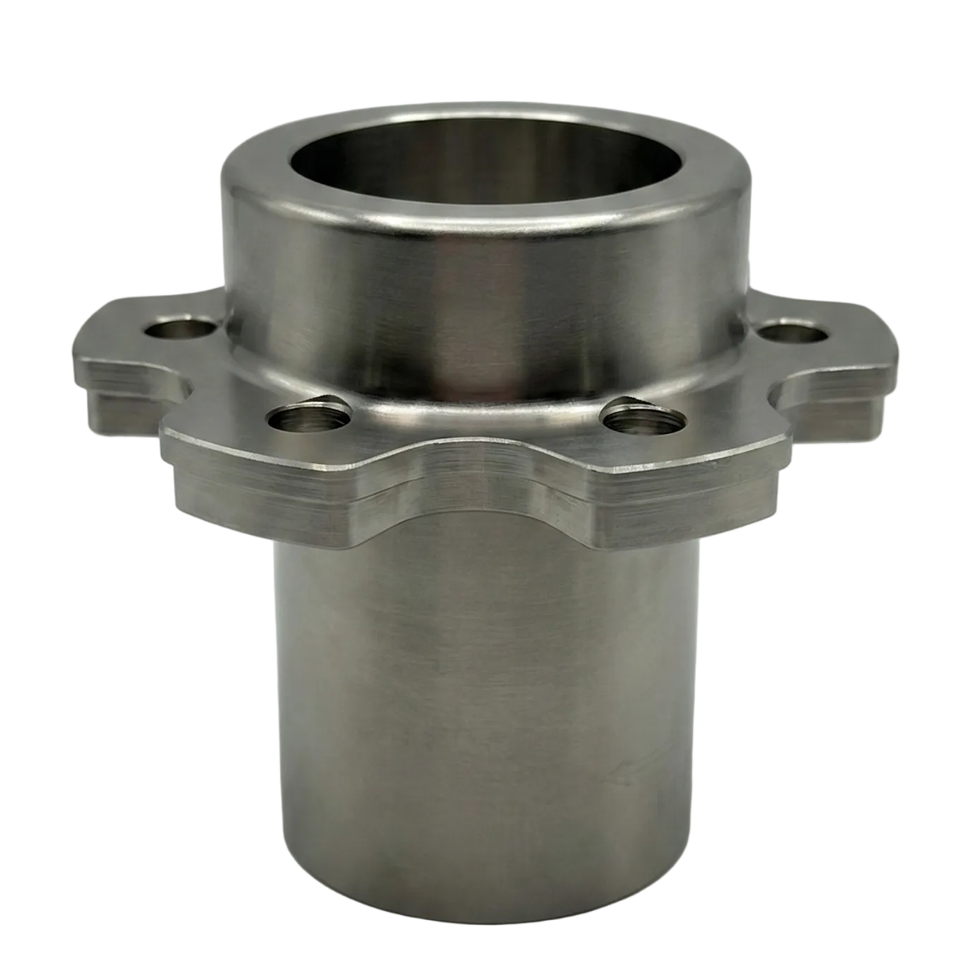 Metal mechanical component on a white background