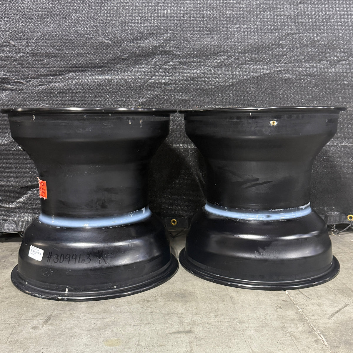 PAIR OF WELD ALUMASTAR PRO LINER WHEELS, BLACK, 16X16, 5X5, 5&quot; BS