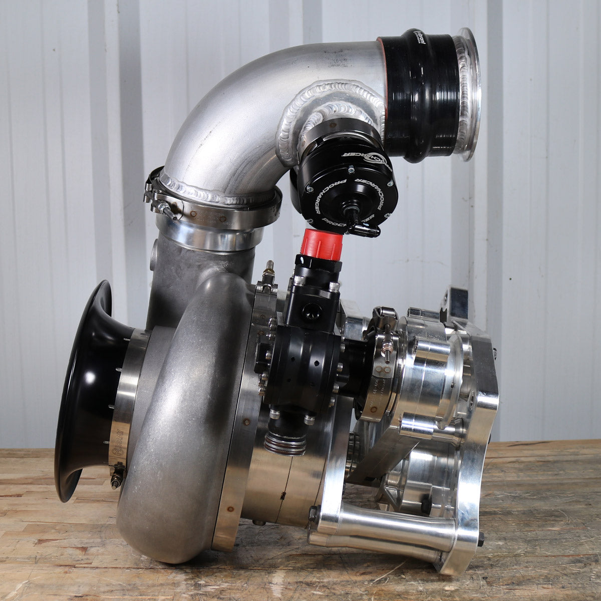 COMPLETE PROCHARGER PACKAGE: CRANK DRIVE, F4-140-1 BLOWER, CHARGE PIPE w/ BOV&#39;S and Aeromotive Fuel Pump