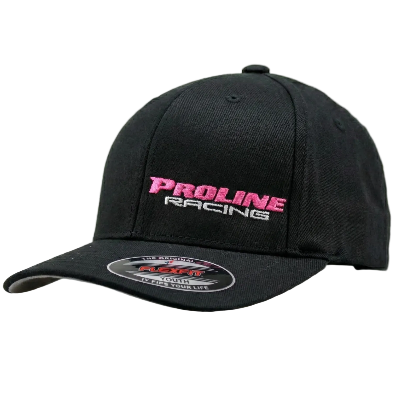 PLR FLEXFIT HAT - BLACK HAT W/ PINK LETTERING - Proline Racing display picture 2