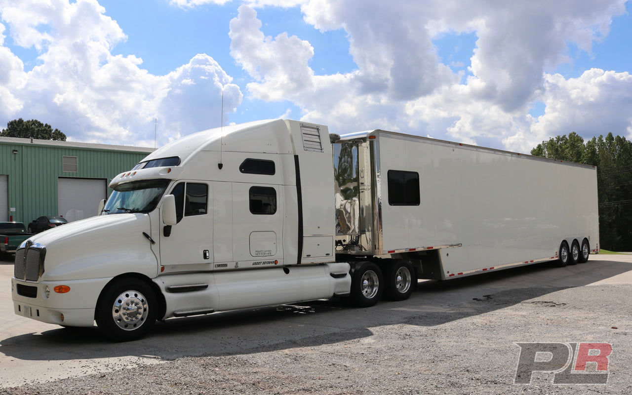 **PRICE REDUCED** 1999 Champion 53ft Screw / Chain Liftgate Race Trailer and 1999 Kenworth T2000 Semi Combo For Sale