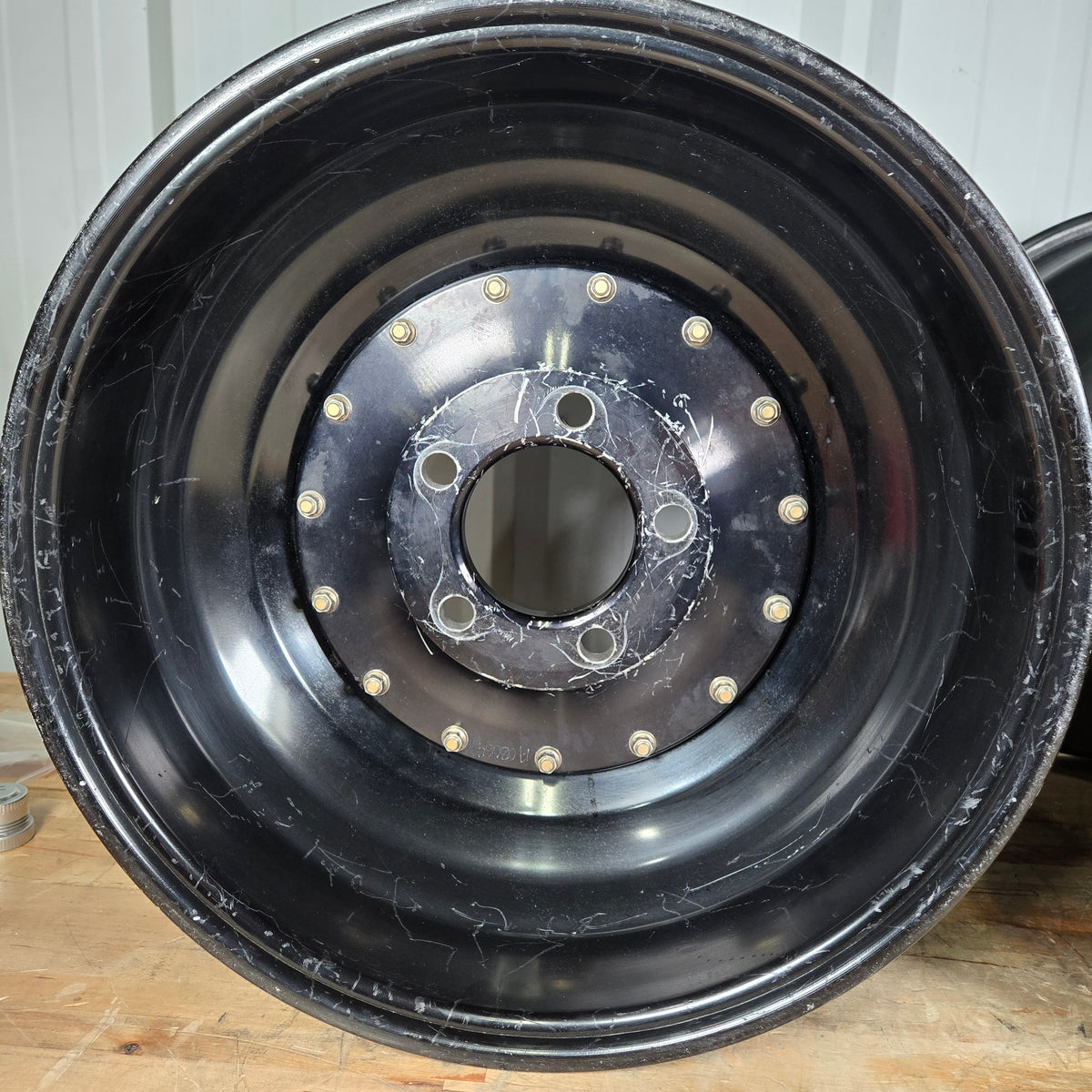 PAIR OF WELD ALUMASTAR PRO LINER WHEELS, BLACK, 16X16, 5X5, 4&quot; BS