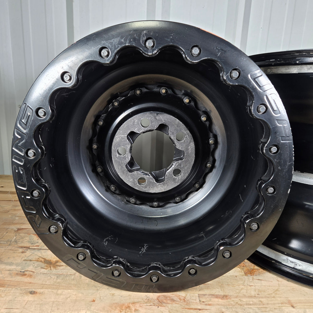 SET OF WELD MAGNUM PRO BLACK WHEELS, 16X16, 5X5, 5&quot; BS