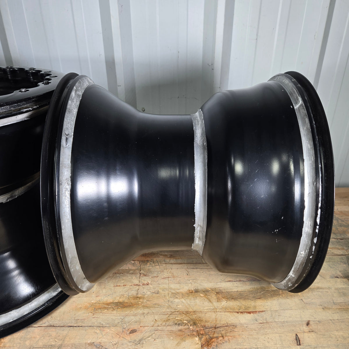 SET OF WELD MAGNUM PRO BLACK WHEELS, 16X16, 5X5, 5&quot; BS