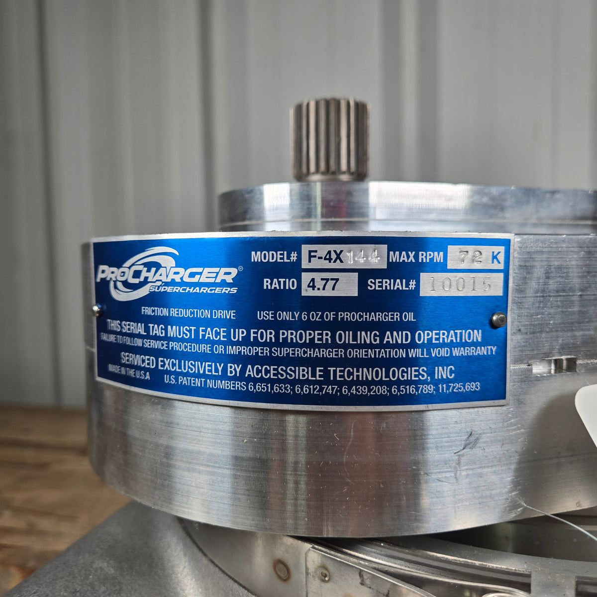 NEW PROCHARGER F4X-144 SPLINE DRIVE UNIVERSAL HEAD UNIT