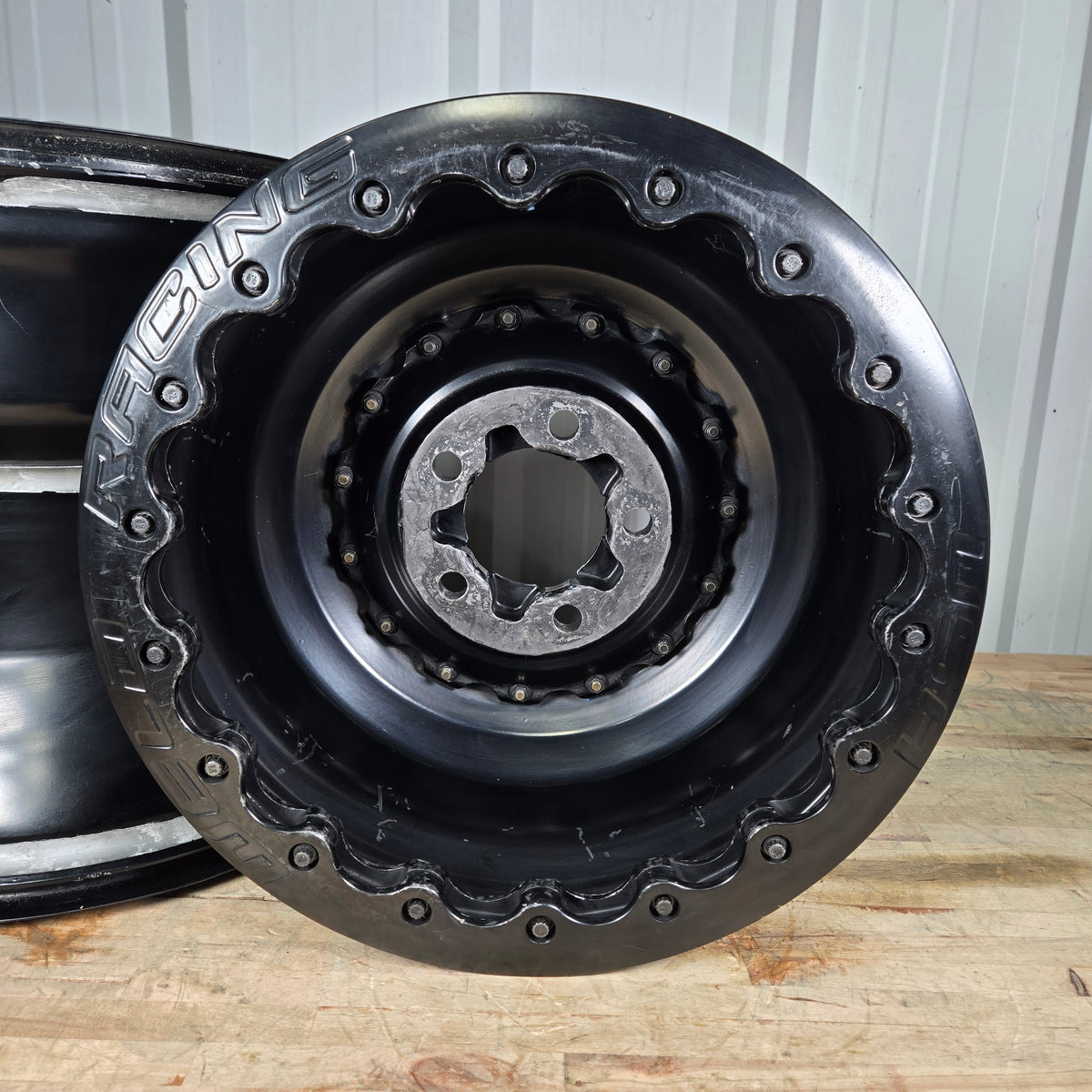 SET OF WELD MAGNUM PRO BLACK WHEELS, 16X16, 5X5, 5&quot; BS