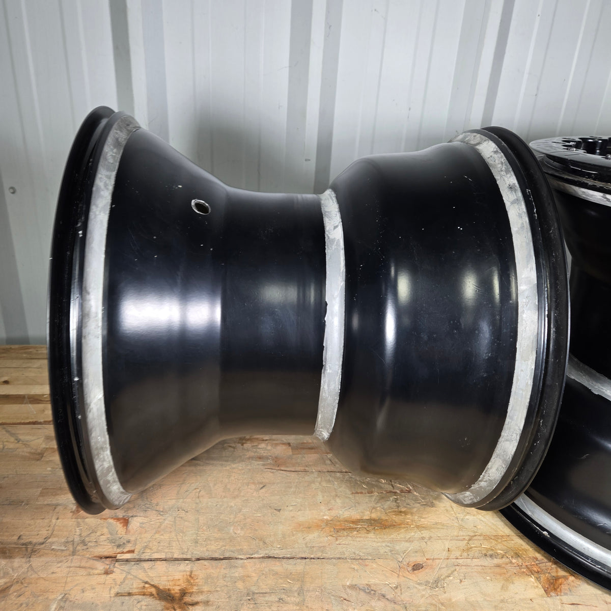 SET OF WELD MAGNUM PRO BLACK WHEELS, 16X16, 5X5, 5&quot; BS