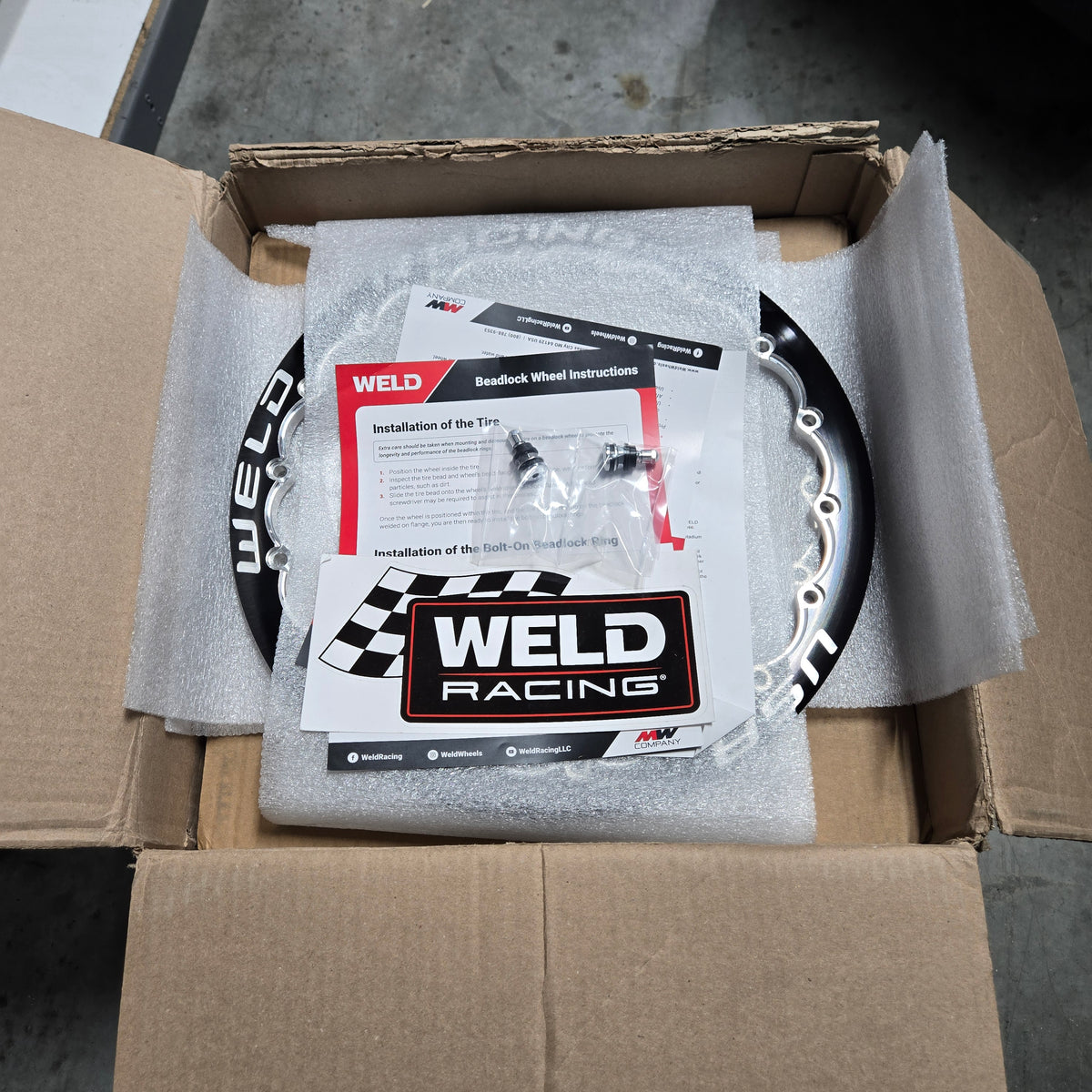 PAIR OF WELD ALPHA PRO WHEELS, BLACK/POLISHED, 15X15, 5X5.5, 1&quot; BS