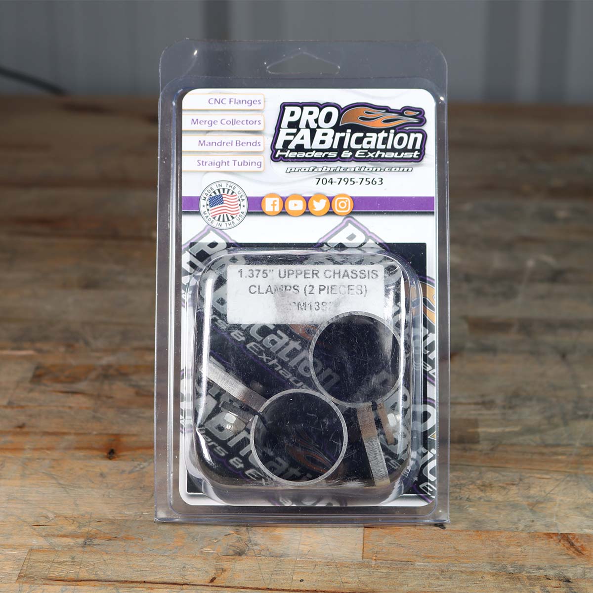 PRO FABRICATION 1.375" UPPER CHASSIS CLAMP FOR ZOOMIE HEADER STRUT ROD (2 PC)